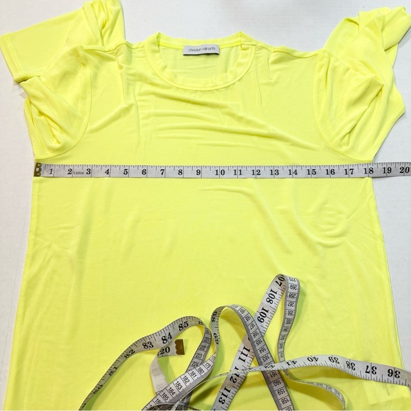 Christian Wijnants Mesh Top Lime Neon Yellow Long Sleeve Crewneck, Size L - Picture 12 of 13